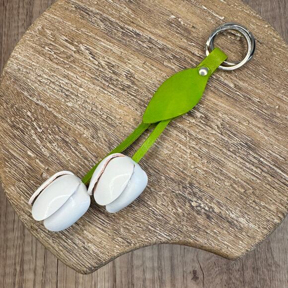 Leather White Tulip Purse Charm Genuine Leather Tulip Spring Flower Bag Charm - Picture 4 of 6